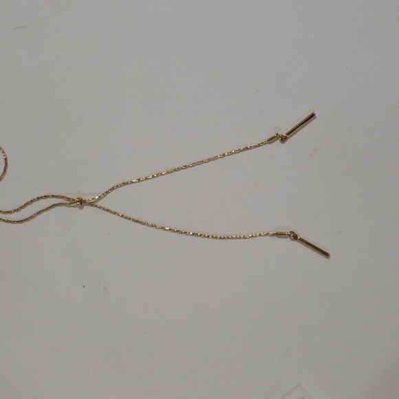 Gold Lariat Y-Necklace – Minimalist Dainty Adjustable Drop Pendant Chain Jewelry - Picture 7 of 8